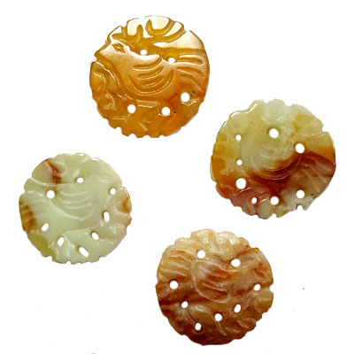 JADE SMALL PENDANT BIRD 28M MULTI (4PCS)